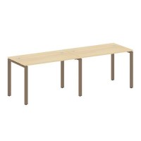 Metal System Style БП.СМ-2.2 (Акация лорка/мокко) Рабочая станция на 2 раб.места на П-образном м/к