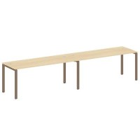 Metal System Style БП.СМ-2.5 (Акация лорка/мокко) Рабочая станция на 2 раб.места на П-образном м/к