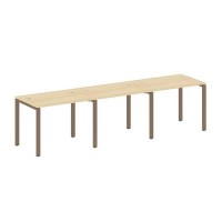 Metal System Style БП.СМ-3.1 (Акация лорка/мокко) Рабочая станция на 3 раб.места на П-образном м/к