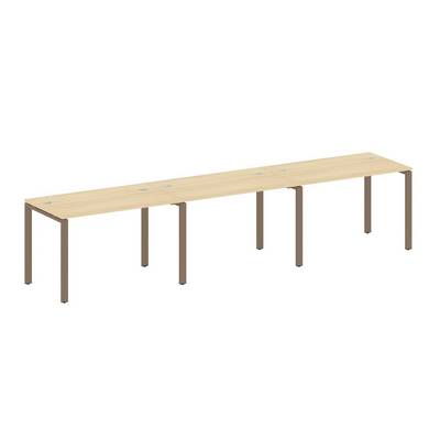 Metal System Style БП.СМ-3.2 (Акация лорка/мокко) Рабочая станция на 3 раб.места на П-образном м/к