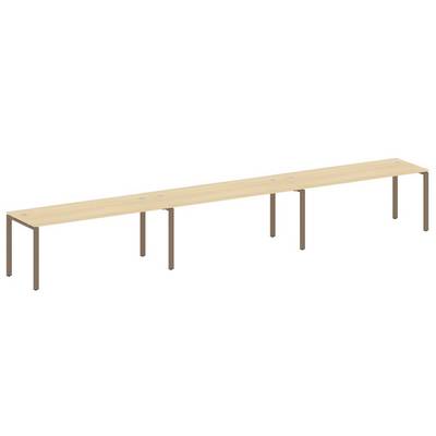 Metal System Style БП.СМ-3.5 (Акация лорка/мокко) Рабочая станция на 3 раб.места на П-образном м/к