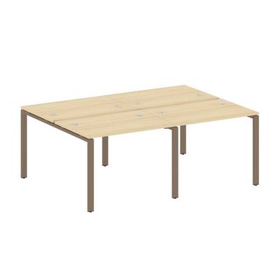 Metal System Style БП.СМ-4.1 (Акация лорка/мокко) Рабочая станция на 4 раб.места на П-образном м/к