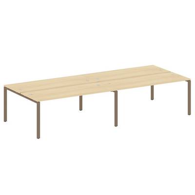 Metal System Style БП.СМ-4.5 (Акация лорка/мокко) Рабочая станция на 4 раб.места на П-образном м/к