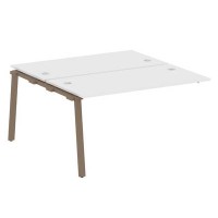 Metal System Style БА.ПРС-СП-2.3 (Белый/мокко) Проходной наборный элемент рабочей станции на А-образном м/к (проходная опора Б.ОСП-147, две столешницы, два комплекта траверс)