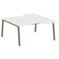 Metal System Style БА.РАС-СА-2.1 (Белый/мокко) Рабочая станция криволинейная на А-образном м/к