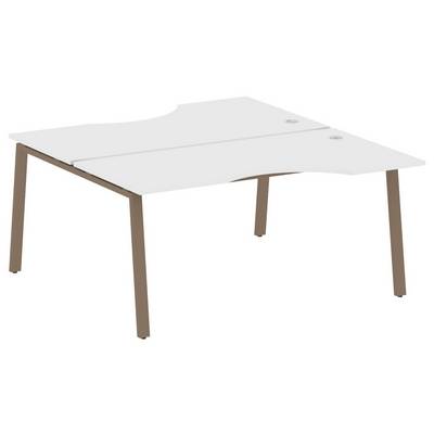 Metal System Style БА.РАС-СА-2.1 (Белый/мокко) Рабочая станция криволинейная на А-образном м/к