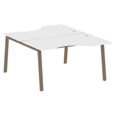 Metal System Style БА.РАС-СА-2.2 (Белый/мокко) Рабочая станция криволинейная на А-образном м/к