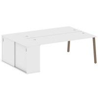 Metal System Style БА.РС-СШК-1.5 (Белый/мокко) Рабочая станция на А-образном м/к с опорным шкафом-купе