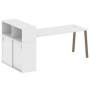 Metal System Style БА.РС-СШК-3.5 (Белый/мокко) Стол письменный на А-образном м/к с опорным шкафом-купе