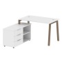 Metal System Style БА.РС-СТС-2.2 Л (Белый/мокко) Рабочая станция на А-образном м/к с опорной тумбой левая
