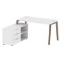 Metal System Style БА.РС-СТС-2.3 Л (Белый/мокко) Рабочая станция на А-образном м/к с опорной тумбой левая