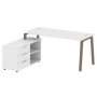 Metal System Style БА.РС-СТС-2.4 Л (Белый/мокко) Рабочая станция на А-образном м/к с опорной тумбой левая