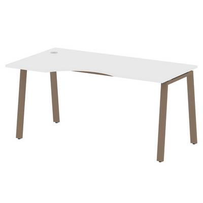 Metal System Style БА.СА-1 Л (Белый/мокко) Стол криволинейный левый на А-образном м/к