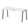 Metal System Style БА.СА-1 Л (Белый/мокко) Стол криволинейный левый на А-образном м/к
