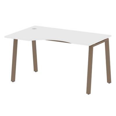 Metal System Style БА.СА-2 Л (Белый/мокко) Стол криволинейный левый на А-образном м/к