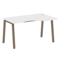 Metal System Style БА.СА-2 Пр (Белый/мокко) Стол криволинейный правый на А-образном м/к
