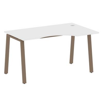 Metal System Style БА.СА-2 Пр (Белый/мокко) Стол криволинейный правый на А-образном м/к