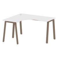 Metal System Style БА.СА-3 Л (Белый/мокко) Стол криволинейный левый на А-образном м/к