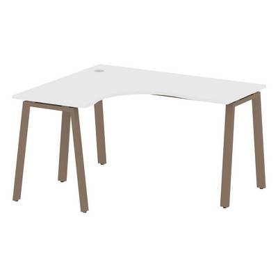Metal System Style БА.СА-3 Л (Белый/мокко) Стол криволинейный левый на А-образном м/к