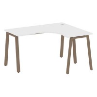Metal System Style БА.СА-3 Пр (Белый/мокко) Стол криволинейный правый на А-образном м/к