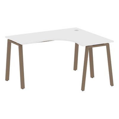 Metal System Style БА.СА-3 Пр (Белый/мокко) Стол криволинейный правый на А-образном м/к