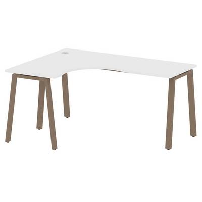 Metal System Style БА.СА-4 Л (Белый/мокко) Стол криволинейный левый на А-образном м/к