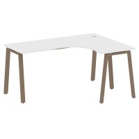 Metal System Style БА.СА-4 Пр (Белый/мокко) Стол криволинейный правый на А-образном м/к