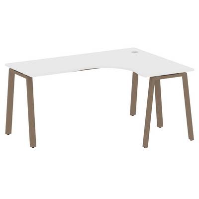 Metal System Style БА.СА-4 Пр (Белый/мокко) Стол криволинейный правый на А-образном м/к