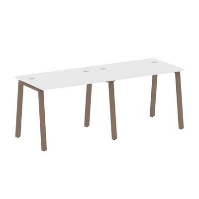 Metal System Style БА.СМ-2.1 (Белый/мокко) Рабочая станция на 2 раб.места на А-образном м/к