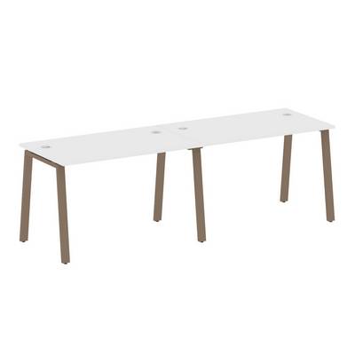 Metal System Style БА.СМ-2.2 (Белый/мокко) Рабочая станция на 2 раб.места на А-образном м/к