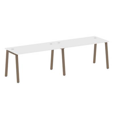 Metal System Style БА.СМ-2.3 (Белый/мокко) Рабочая станция на 2 раб.места на А-образном м/к