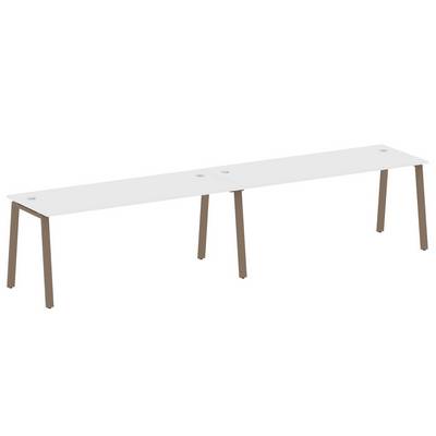 Metal System Style БА.СМ-2.5 (Белый/мокко) Рабочая станция на 2 раб.места на А-образном м/к