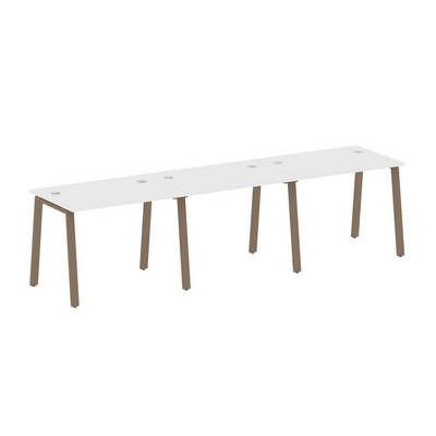 Metal System Style БА.СМ-3.1 (Белый/мокко) Рабочая станция на 3 раб.места на А-образном м/к