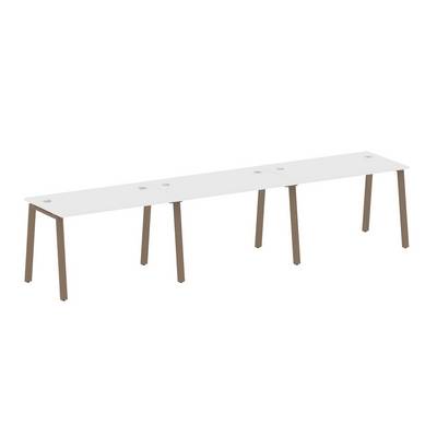 Metal System Style БА.СМ-3.2 (Белый/мокко) Рабочая станция на 3 раб.места на А-образном м/к