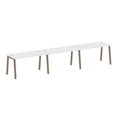 Metal System Style БА.СМ-3.3 (Белый/мокко) Рабочая станция на 3 раб.места на А-образном м/к