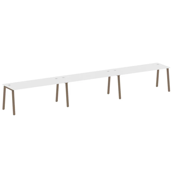БА.СМ-3.5 Рабочая станция на 3 рабочих места на А-образном м/к, белый, мокко