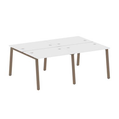 Metal System Style БА.СМ-4.1 (Белый/мокко) Рабочая станция на 4 раб.места на А-образном м/к