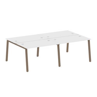 Metal System Style БА.СМ-4.2 (Белый/мокко) Рабочая станция на 4 раб.места на А-образном м/к