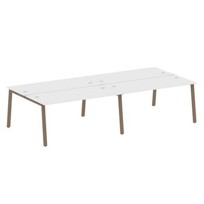 Metal System Style БА.СМ-4.4 (Белый/мокко) Рабочая станция на 4 раб.места на А-образном м/к