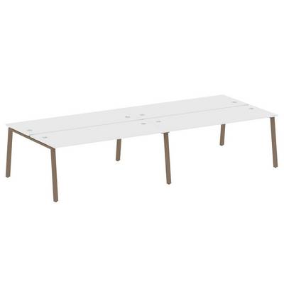 Metal System Style БА.СМ-4.5 (Белый/мокко) Рабочая станция на 4 раб.места на А-образном м/к