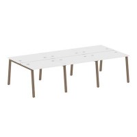 Metal System Style БА.СМ-6.1 (Белый/мокко) Рабочая станция на 6 раб.мест на А-образном м/к