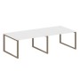 Metal System Style БО.ПРГ-2.3 (Белый/мокко) Переговорный стол (2 столешницы) на О-образном м/к