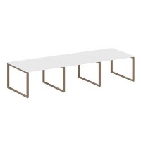 Metal System Style БО.ПРГ-3.2 (Белый/мокко) Переговорный стол (3 столешницы) на О-образном м/к