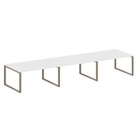 Metal System Style БО.ПРГ-3.4 (Белый/мокко) Переговорный стол (3 столешницы) на О-образном м/к