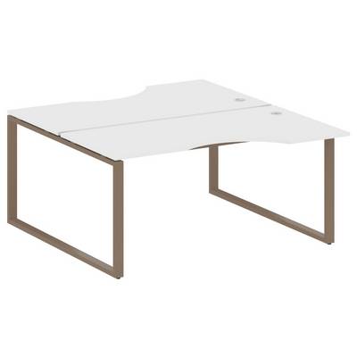 Metal System Style БО.РАС-СА-2.1 (Белый/мокко) Рабочая станция криволинейная на О-образном м/к