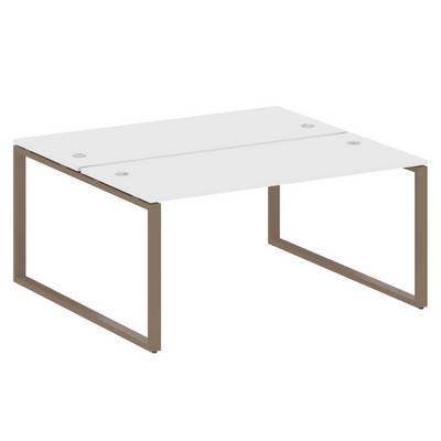 Metal System Style БО.РАС-СП-2.4 (Белый/мокко) Рабочая станция на О-образном м/к