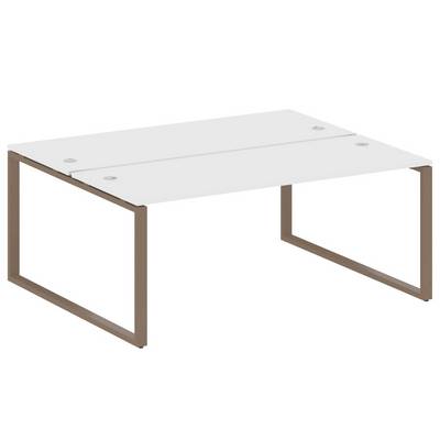 Metal System Style БО.РАС-СП-2.5 (Белый/мокко) Рабочая станция на О-образном м/к