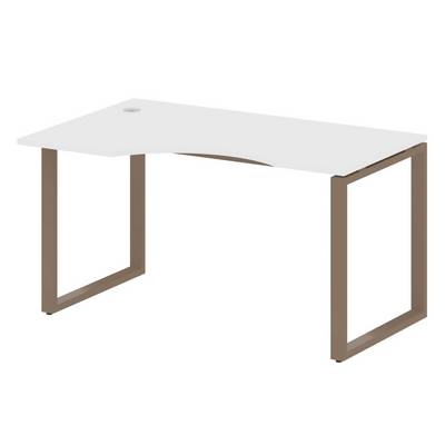 Metal System Style БО.СА-2 Л (Белый/мокко) Стол криволинейный левый на О-образном м/к