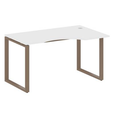Metal System Style БО.СА-2 Пр (Белый/мокко) Стол криволинейный правый на О-образном м/к