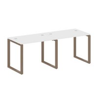 Metal System Style БО.СМ-2.1 (Белый/мокко) Рабочая станция на 2 раб.места на О-образном м/к